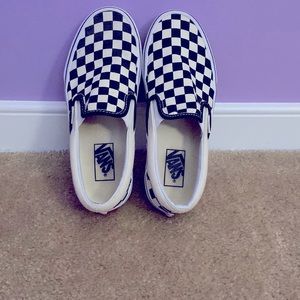 Checker board black and white vans